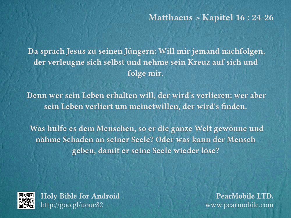 Matthaeus, Kapitel 16:24-26